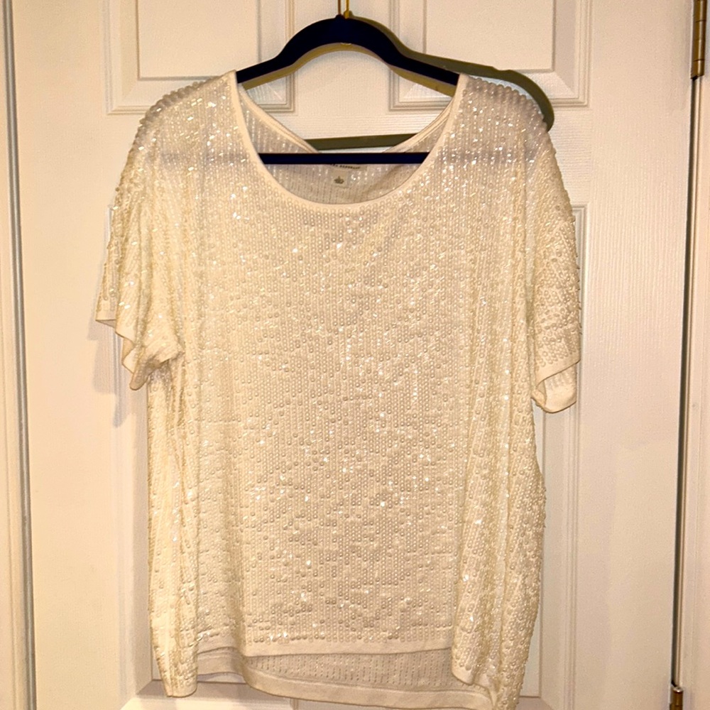 White Sequin top.Banana Republic .Size large